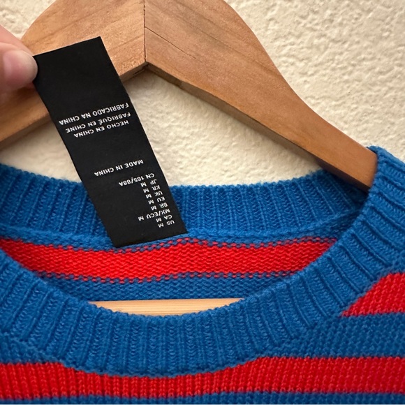 Disney x Forever 21 Vintage Style Donald Duck Sweater Sz Medium Blue Red stripe - Picture 8 of 8